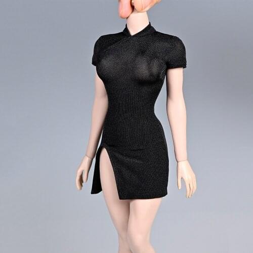 1/6 Female Soldier Knitted Stretch Cheongsam Dress Slim Model for 12 inch action figure tbl ph body