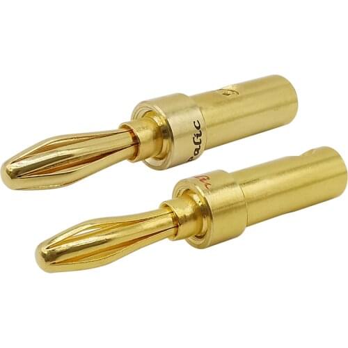 1Pair Banana Plug 4mm Gold Plated HiFi Musical Audio Cable Wire Screw Metal Speaker Connectors 4mm banana plugs Cable Connector