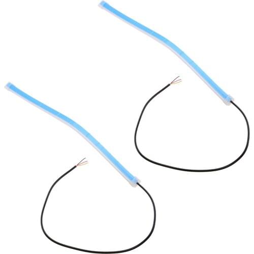 1 Pair Universal LED Car Front Van Trunk Turn Signal Daytime Running Light Lamp Flexible Strip 12V