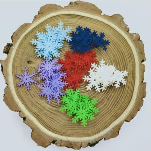 150pcs /lot 3cm multi-color woven snowflake felt fabric, polyester, DIY felt fabric, Christmas wedding decoration