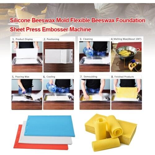 2PCS/Set Beeswax Foundation Mold For Langstroth Beehive Flexible Silicone Press Cell Size 5,3MM Beeswax Foundation Press Sheet