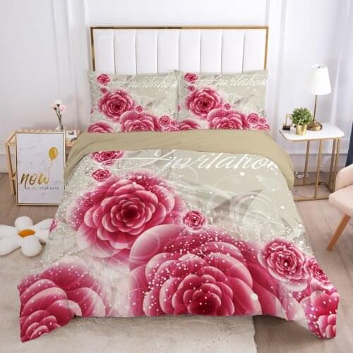 3D Flower Design Duvet Cover Set Bedding Sets Quilt Covers Sets Comforter Case Full Twin Single Double Size Bed Linen