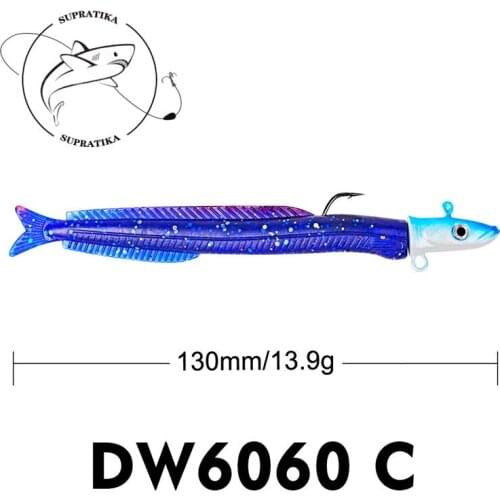 5Colors 14g/12.5cm Artificial Metal Lead Head Silicone Plastic Soft Bait Wobbler 3D Eyes Glitter Powder Bionic Bait Fishing Lure