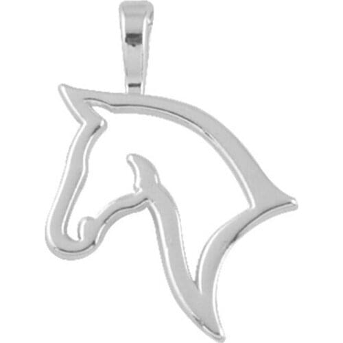 50pcs/lot unique design antique silver plated horse head Charms jewelry accessory