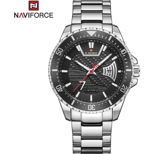 NAVIFORCE Top Brand Men Watches Quartz Luxury Stainless Steel Casual Fashion 30M Waterproof Calendar Clock for Men 2021 Male New