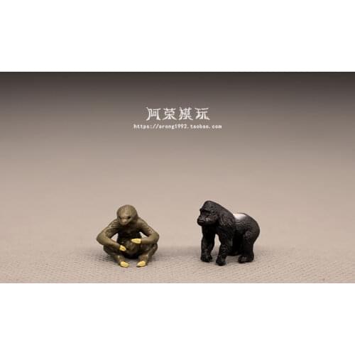 Wild Animal Gorilla Model Ornaments Mini Sloth Orangutan Fairy Garden Miniature Accessories Decor Action Figures Figurine Toys
