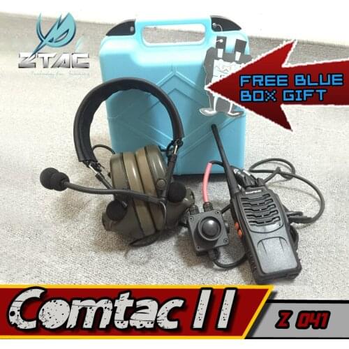 Arsoft Earphone Element Z-Tactical Comtac II Headset Airsoft Paintball Hunting Z-TAC Z134 PTT kenwood With Radio Set Headset