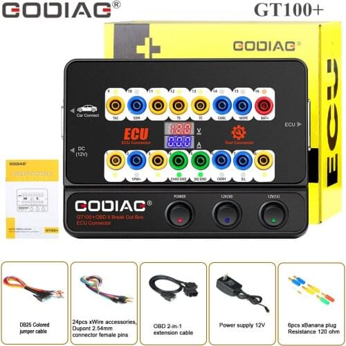 GODIAG GT100+ GT100 Pro OBDII Breakout Box ECU Bench Connector with Electronic Current Display