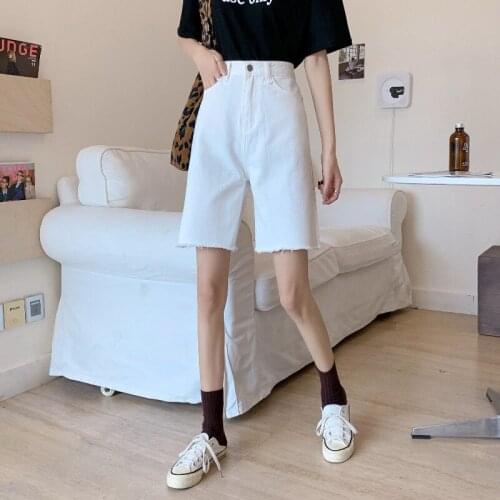 Hot sale womens summer denim shorts fashion tassel jeans shorts sexy wide leg high waist shorts plus size bf wind new arrival