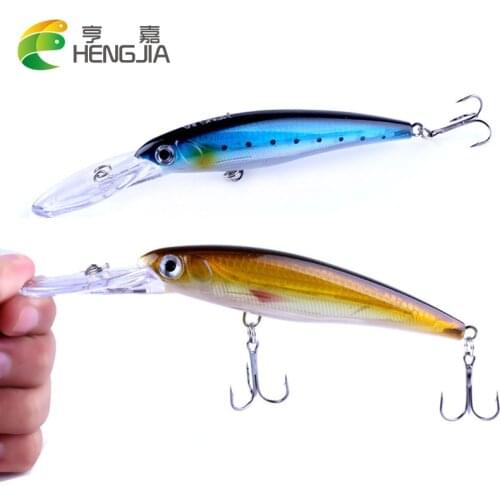 HENGJIA minnow fishing lures hard baits artificial wobblers diving crankbaits pesca fishing tackles 17cm 30g 2#treble hooks