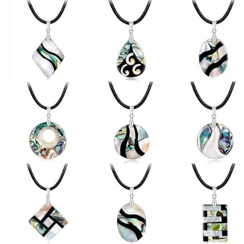 Hot Vintage Natural Mother of Pearl Shell Pendants Abalone Paua Shell Pendants Charms for DIY Necklace Jewelry Making Findings