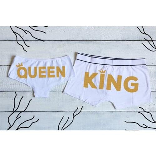 Customize Matching Couples Underwear set Cotton girlfrien bride Panties groom Boxer Brief Anniversary Valentines Day sexy Gift