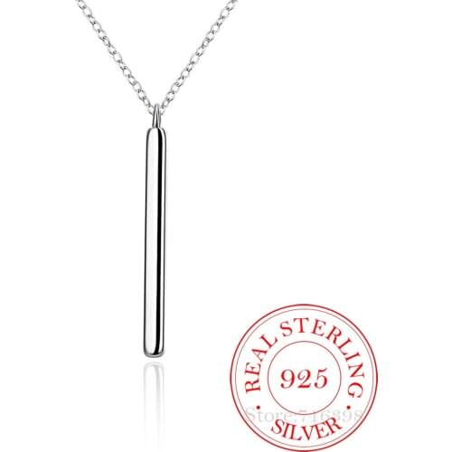 Chic 925 Sterling Silver Bar Pendant Chocker Statement Necklaces Punk Style New Years Gifts Fine Jewelry For Women Collares