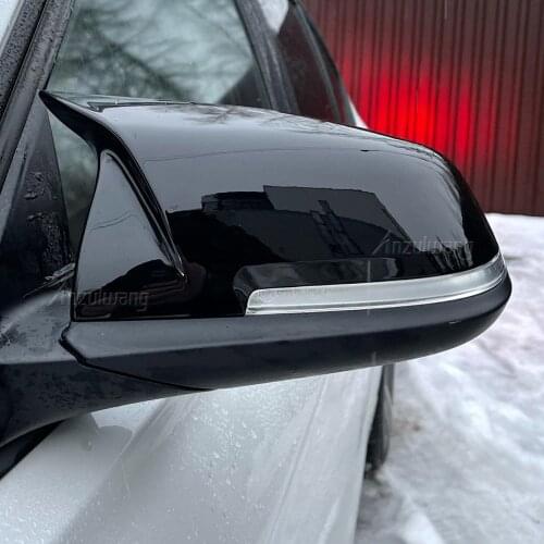 2pcs Horn Rearview Carbon Fiber Pattern Mirror Cover Caps Shell for BMW F20 F21 F22 F23 F30 F31 F32 F33 F34 F87 Accessories