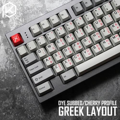Kprepublic 139 greek root font language letter Cherry profile Dye Sub Keycap PBT for gh60 xd60 xd84 cospad tada68 87 104 fc660
