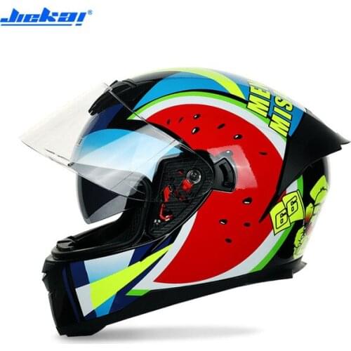 JIEKAI Motorcycle Helmet Dual Lens Full Face Motorbike Riding Racing Helmet Moto Casco Casque DOT Approved