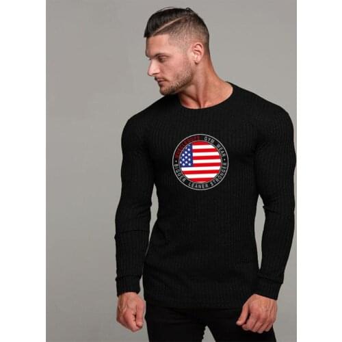 Muscleguys Sweater Men Brand Clothing Mens Sweaters Print Casual Shirt Autumn Slim Fit Pullover Men O-Neck Pull Homme Top