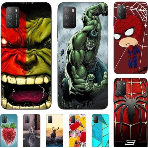 Soft Case For Xiaomi POCO M3 6.53" Redmi 9T Phone Cover Cartoon Fundas Super Hero Coque Bumper Cat Shell