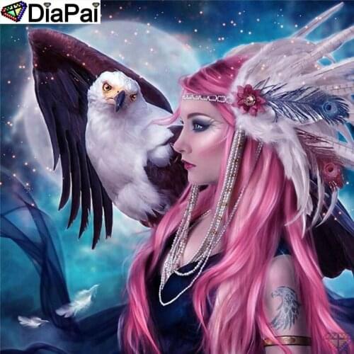 DiaPai 5D DIY Diamond Painting 100% Full Square/Round Drill "Beauty owl" Diamond Embroidery Cross Stitch 3D Decor A22126