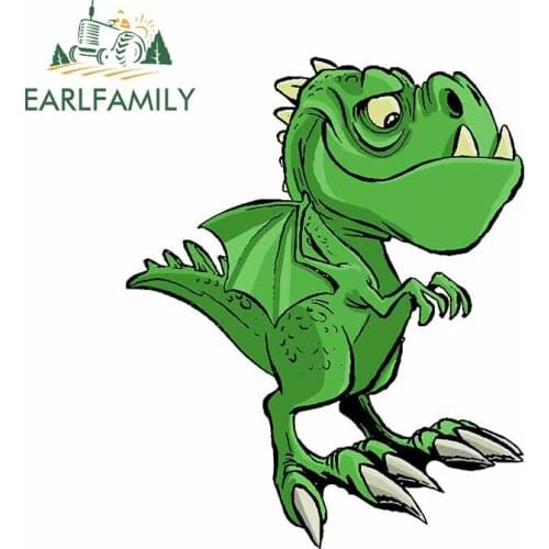 EARLFAMILY 13cm x 10.3cm for Cartoon Cute Dragon Car Stickers Scratch-proof Window Trunk Decoration Waterproof Laptop SUV Decal