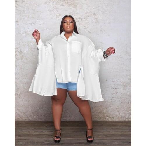 African clothes for women Sleeve Blouse Women Autumn Winter Shirts Office Work Blouse Solid Vintage Shirts Plus Size 3XL 4XL