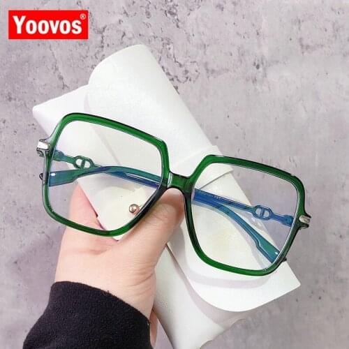 Yoovos Oversized Glasses Frame Women 2021 Eyeglasses Frame For Women Optics Eyewear Brand Designer Anti Blue Light Women Eyewear
