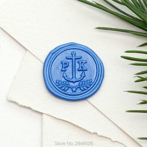 Custom monogram Nautical theme Wax Seal Stamp,wedding invitation seals,wedding gift,personalised wood wax stamp
