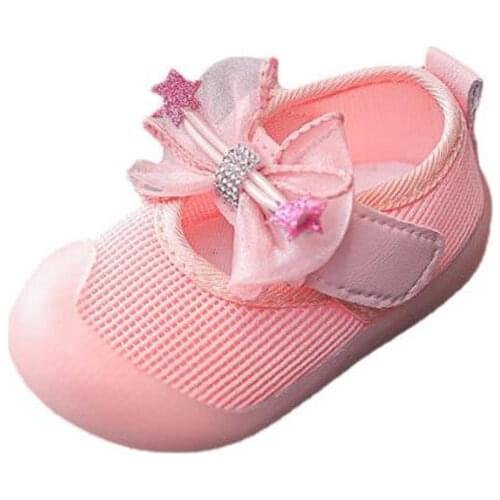 Girls' casual shoes spring and autumn fashion flower pure color Princess leather shoes girls' soft sole antiskid walking shoes