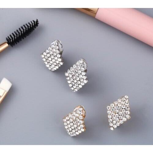 Multicolor Brass micro pave cz zircon cubic zirconia Ear clip cuff Earrings no piercing copper gold plated crystal tyh32