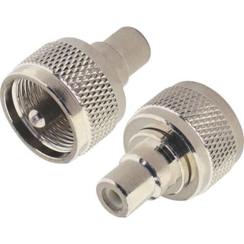 RF Adapter PL-259 SO-239 UHF Male to RCA Female plug Straight Connector Pack of 2