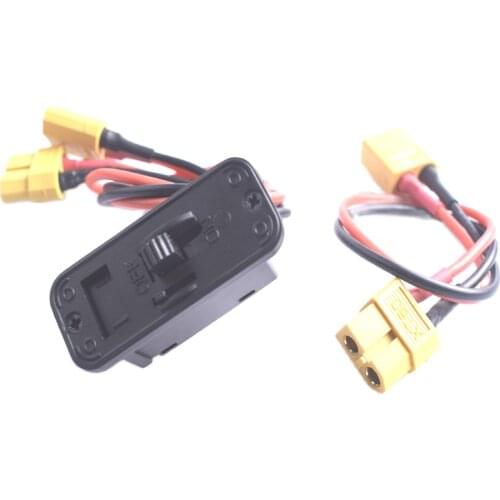 Heavy Duty High Current Battery Harness XT60 Deans EC3 JR Connector On/Off Power Switch with Charging Socket for RC Car Boat