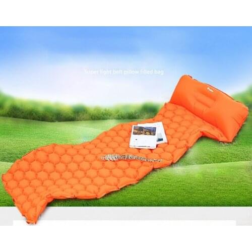 TPU Cellular Gas Charge Manual Air Pad With Pillow Ultra Light Camp With Pillow Blue Revolutionary Hexagon