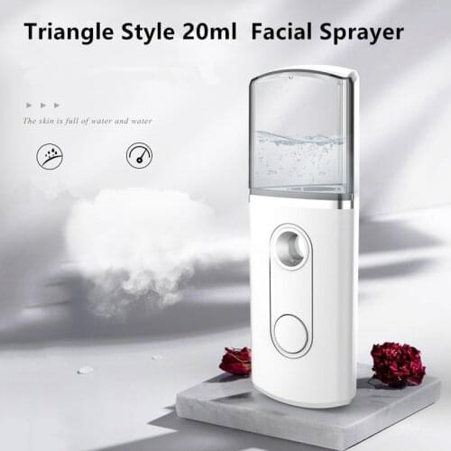 Triangle 20ml USB Portable Face Spray Bottle Nano Mister Facial Hair Steamer Ultrasonic Ozone Sprayer Hydrating Mini Humidifier