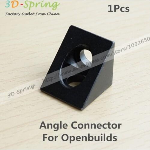 Black Angle Corner Connector Triangular Compatible with V-Slot Linear Rail for Openbuilds 3D Printer Aluminum Blast Oxidation