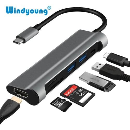 USB C 3.1 HUB Type C to USB 3.0/HDMI/Card Reader/PD Charging for MacBook Samsung Galaxy S9/S8 Huawei P20 Pro Thunderbolt 3 Hub