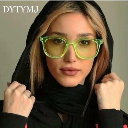 DYTYMJ Vintage Round Sunglasses Women/men 2021 Luxury Designer Sun Glasses for Women Vintage Square Green Gafas De Sol Hombre