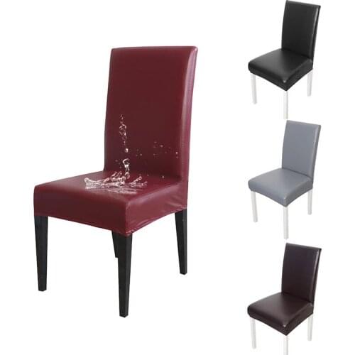 Waterproof Black Chair Covers Pu Removable Anti-dirty Seadining Room Chair Cover Dinner Office Weeding Home Restaurant Decor
