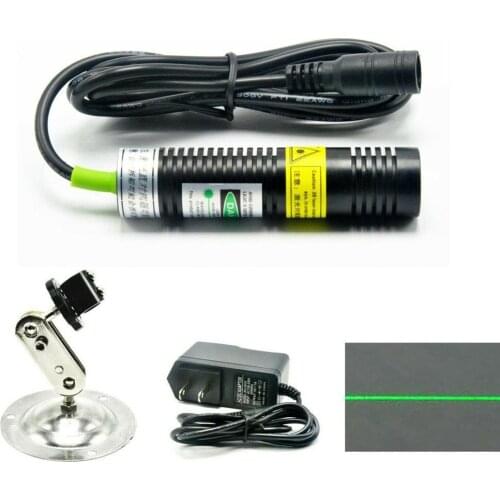 532nm 50mW Green Focus Line Locator Laser Diode Module Clear Positioning 5V Adapter Adjustable Holder