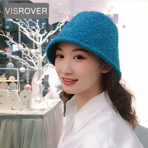 VISROVER 7 colorways acrylic Winter Bucket cap for Women Autumn big hat cool outdoor sports Aurtumn Winter ladies hat wholesales
