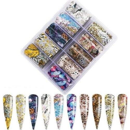 10 Rolls Of Nail Stickers Transfer Stickers Nail Art Aluminum Foil Packaging Decals DIY Nail Art Starry Paper Nail Decoration