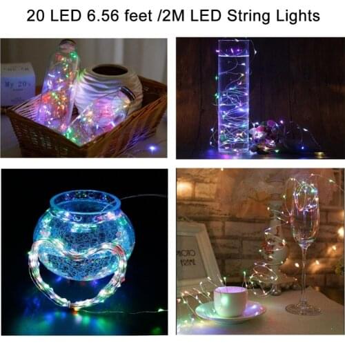 2M 20 LEDs Strips Stopper Wine Bottle Lamp RGB LED Strip Night Light Party Home Wedding Decoration Lamp String Copper Wire Lamp