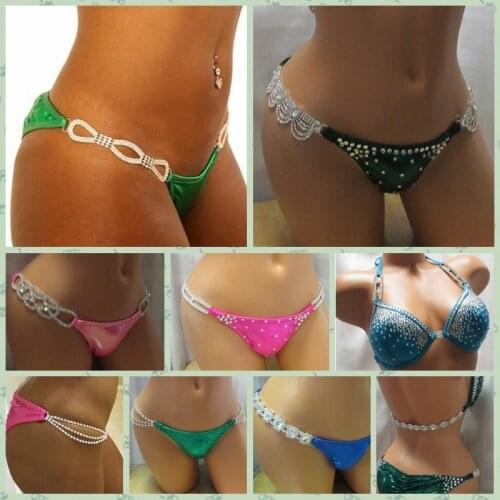 2PCS Rhinestone Chain Buckle Accessories Charm Bikini Connectors Metal Clear Crystal Diamond Applique