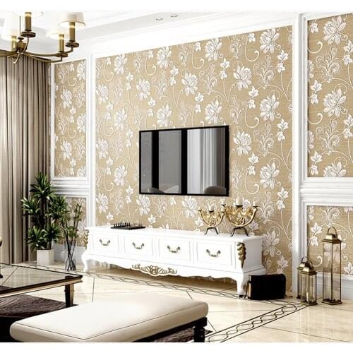 3D Floral Wallpaper Roll Embossing Flower American Vintage Background Wall Paper Home Decor Bedroom Living Room Decoration