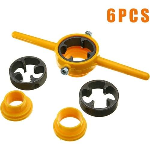 6 pcs/Set PVC Thread Maker Yellow Pipe Threader Tool Set 1/2" 3/4" 1" NPT Tube LB88