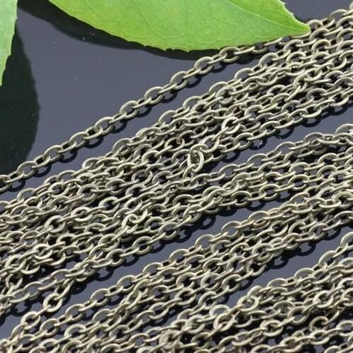 Free shipping!!!! 100m/lot Copper Antique Bronze Tone 2mm Rolo chain finding fit neckalce /bracelet
