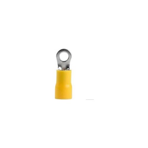 Free shipping 50PCS RV5.5-4S yellow round pre-insulated terminals cold pressing terminals