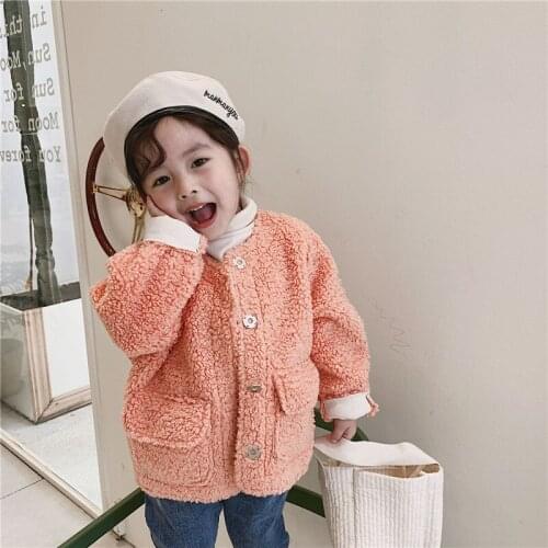 2019 Baby Girl Winter Coat Warm Thicken Lambswool Jackets For Girls Kids Clothing Toddler Girls Fashion Outwear 1 2 3 4 5 6 Y