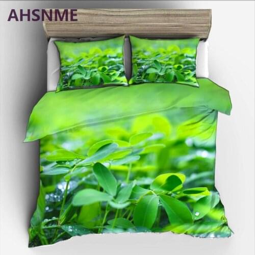 AHSNME Summer Cool Pattern King Bedding set Green Plant High-definition Print Quilt Cover Multi-Country Size AU/UA/EU/RU