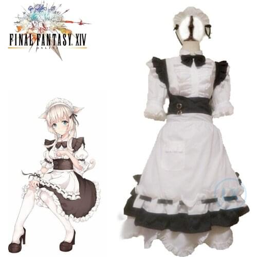 Game Final Fantasy XIV FF14 Miqo'te Cosplay Costume Halloween Christmas Carnival Sexy Dress Maid Servant Uniform Custom Made