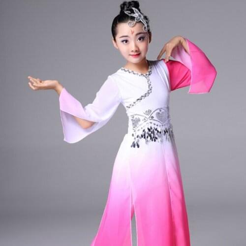 Chinese Folk Dance New Childrens Classical Dance Costumes Modern Dance Dress for Girls Chinese Princess Costume